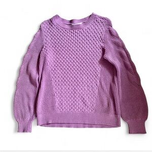 Time and Tru Lavender Bubble Sleeve Sweater